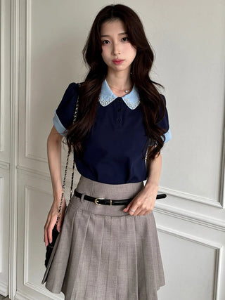 Pleated Belted Skort