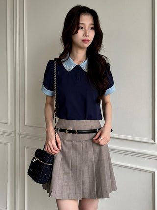 Pleated Belted Skort