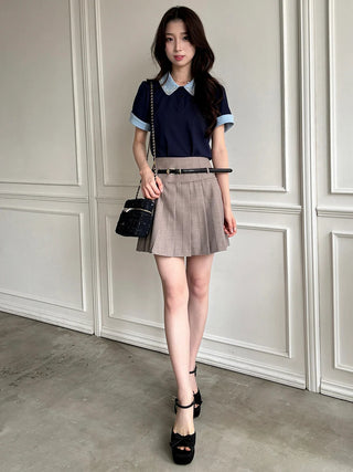 Pleated Belted Skort