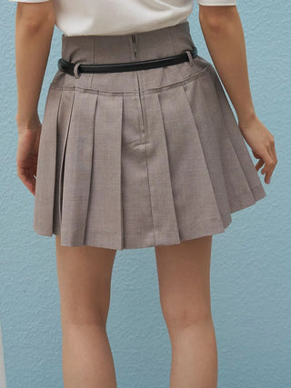 Pleated Belted Skort