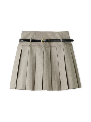 Pleated Belted Skort
