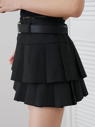 Belted Tiered Skort