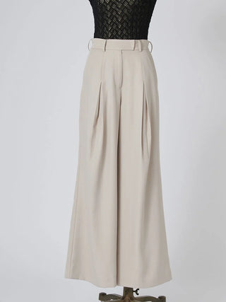 Washable Tucked Wide-Leg Pants