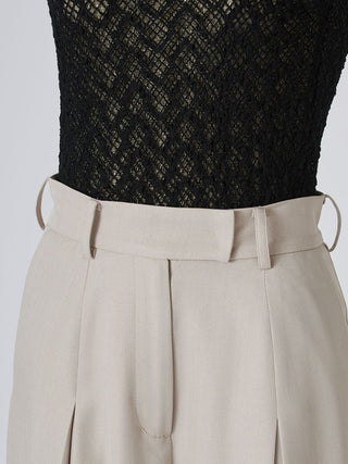 Washable Tucked Wide-Leg Pants
