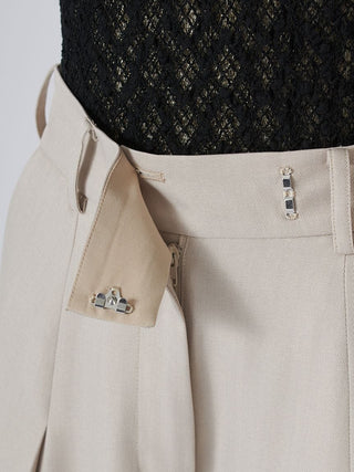 Washable Tucked Wide-Leg Pants