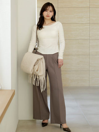 【WARM】Simple pleated pants