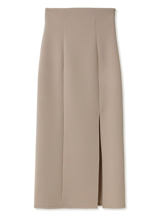  High Waisted Maxi Skirt With Slit in beige, Premium Fashionable Women's Skirts & Skorts at SNIDEL USA