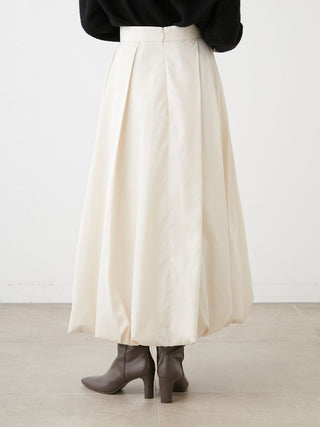 Sustainable Slash Tuck Balloon Maxi Skirt in ivory, Premium Fashionable Women's Skirts & Skorts at SNIDEL USA.