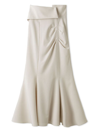 High Waist Draped Maxi Skirt in Ivory at Premium Fashionable Women's Skirts & Skorts at SNIDEL USA