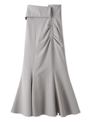 High Waist Draped Maxi Skirt in Gray at Premium Fashionable Women's Skirts & Skorts at SNIDEL USA