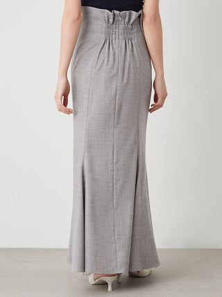 High Waist Draped Maxi Skirt in Mix at Premium Fashionable Women's Skirts & Skorts at SNIDEL USA