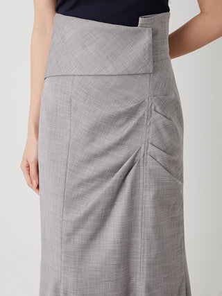 High Waist Draped Maxi Skirt in Mix at Premium Fashionable Women's Skirts & Skorts at SNIDEL USA