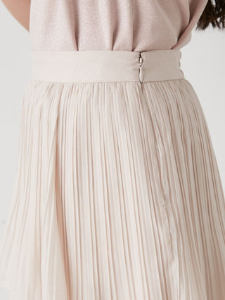 High-Waist Tiered Pleated Midi Skirt in Pink Beige at Premium Fashionable Women's Skirts & Skorts at SNIDEL USA