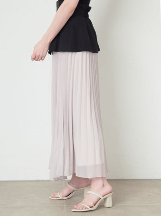 High-Waisted Belted Pleated Maxi Skirt