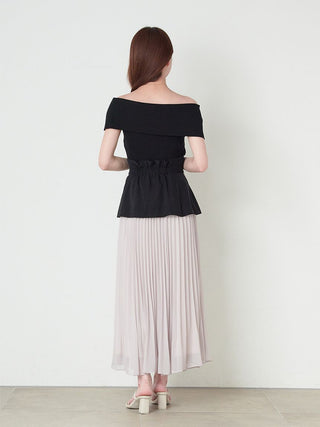 High-Waisted Belted Pleated Maxi Skirt