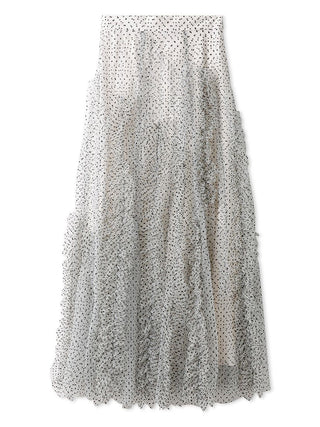 Random Ruffle Tulle Maxi Skirt in DOT, Premium Fashionable Women's Skirts & Skorts at SNIDEL USA.