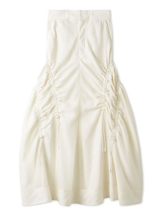 Sustainable Organza Drawstring Ruched Maxi Skirt in White a Premium Fashionable Women's Skirts & Skorts at SNIDEL USA