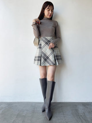 Vintage High-Waisted Plaid Flared Mini Skirt