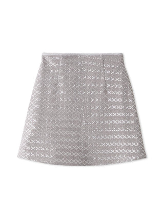 Faux Leather High-Waist Mini Skirt in SILVER, Premium Fashionable Women's Skirts & Skorts at SNIDEL USA.