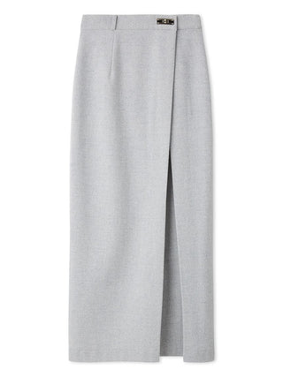 Front Slit High-Waist Wrap Skirt in LIGHT BLUE, Premium Fashionable Women's Skirts & Skorts at SNIDEL USA.