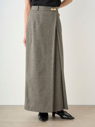 Front Slit High-Waist Wrap Skirt in MIX, Premium Fashionable Women's Skirts & Skorts at SNIDEL USA.