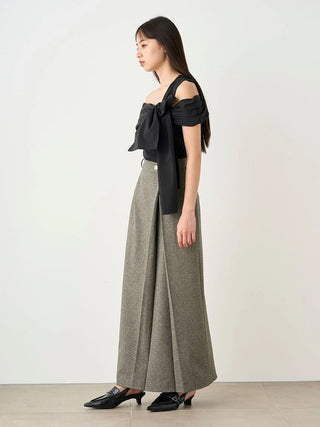 Front Slit High-Waist Wrap Skirt in MIX, Premium Fashionable Women's Skirts & Skorts at SNIDEL USA.