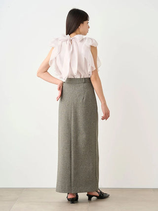 Front Slit High-Waist Wrap Skirt in MIX, Premium Fashionable Women's Skirts & Skorts at SNIDEL USA.