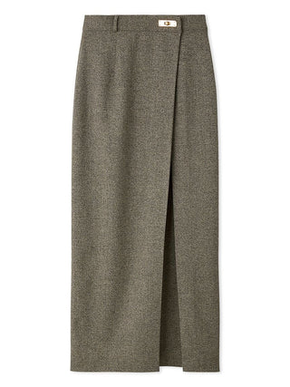 Front Slit High-Waist Wrap Skirt in MIX, Premium Fashionable Women's Skirts & Skorts at SNIDEL USA.