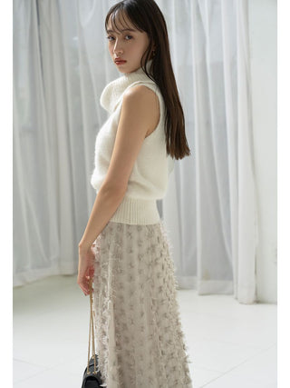 Sheer Layered A-Line Maxi Skirt in LIGHT BEIGE, Premium Fashionable Women's Skirts & Skorts at SNIDEL USA.