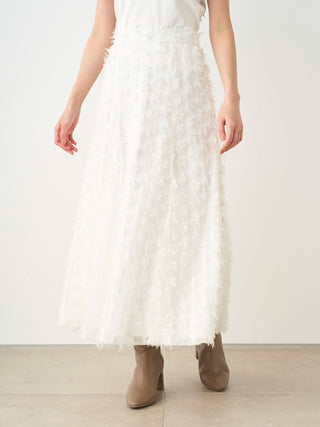 Sheer Layered A-Line Maxi Skirt in WHITE, Premium Fashionable Women's Skirts & Skorts at SNIDEL USA.