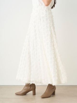 Sheer Layered A-Line Maxi Skirt in WHITE, Premium Fashionable Women's Skirts & Skorts at SNIDEL USA.