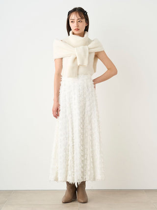 Sheer Layered A-Line Maxi Skirt in WHITE, Premium Fashionable Women's Skirts & Skorts at SNIDEL USA.