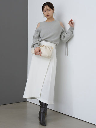 Wrap-pleat Skirt