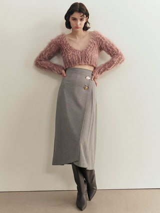 Wrap-pleat Skirt