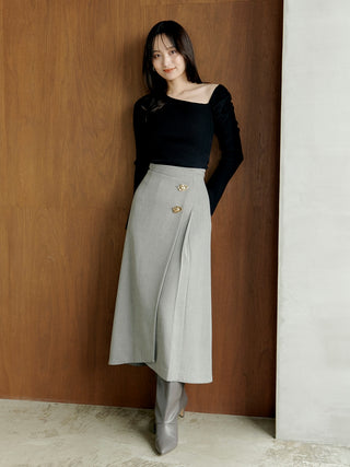 Wrap-pleat Skirt