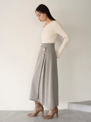 Wrap-pleat Skirt