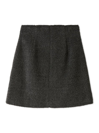 Shaggy Box Mini Skirt in Gray, Premium Fashionable Women's Skirts & Skorts at SNIDEL USA