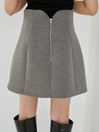 Variety Structure Mini Skirt in Gray, Premium Fashionable Women's Skirts & Skorts at SNIDEL USA