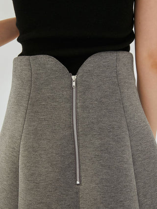 Variety Structure Mini Skirt in Gray, Premium Fashionable Women's Skirts & Skorts at SNIDEL USA