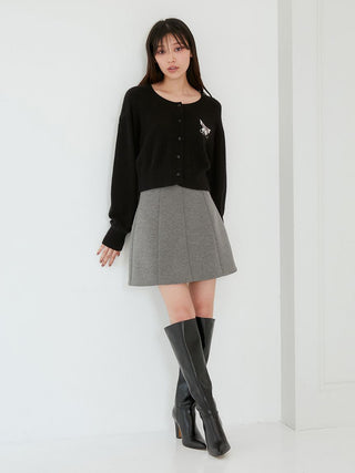 Variety Structure Mini Skirt in Gray, Premium Fashionable Women's Skirts & Skorts at SNIDEL USA