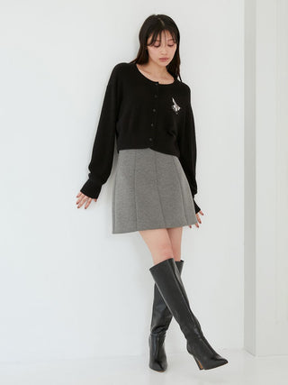 Variety Structure Mini Skirt in Gray, Premium Fashionable Women's Skirts & Skorts at SNIDEL USA