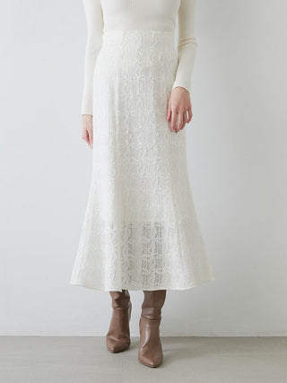 Vintage-Inspired Lace Midi Flare Skirt