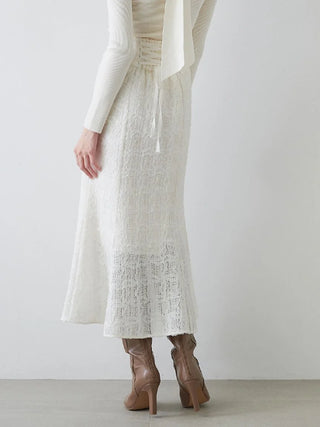 Vintage-Inspired Lace Midi Flare Skirt