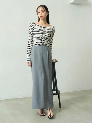 Sustainable High-Waisted Maxi Pencil Slit Skirt