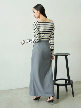 Sustainable High-Waisted Maxi Pencil Slit Skirt