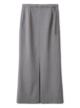 Sustainable High-Waisted Maxi Pencil Slit Skirt in GRAY, Premium Fashionable Women's Skirts & Skorts at SNIDEL USA.