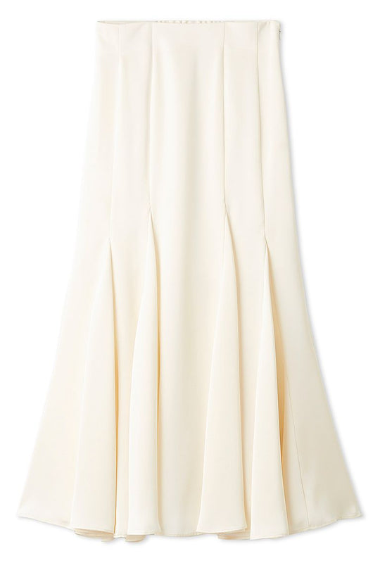 Satin Midi Mermaid Skirt in Ivory, Premium Fashionable Women's Skirts & Skorts at SNIDEL USA