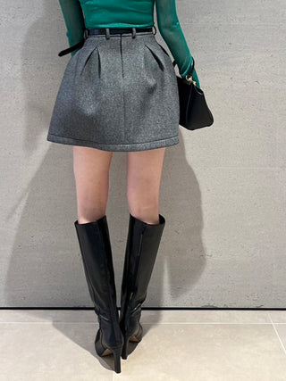 Belted Structured Mini Skirt