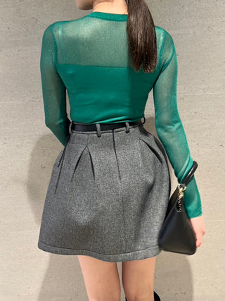 Belted Structured Mini Skirt