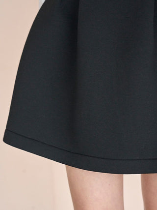 High-Waisted Structured Mini Skirt in Black, Premium Fashionable Women's Skirts & Skorts at SNIDEL USA